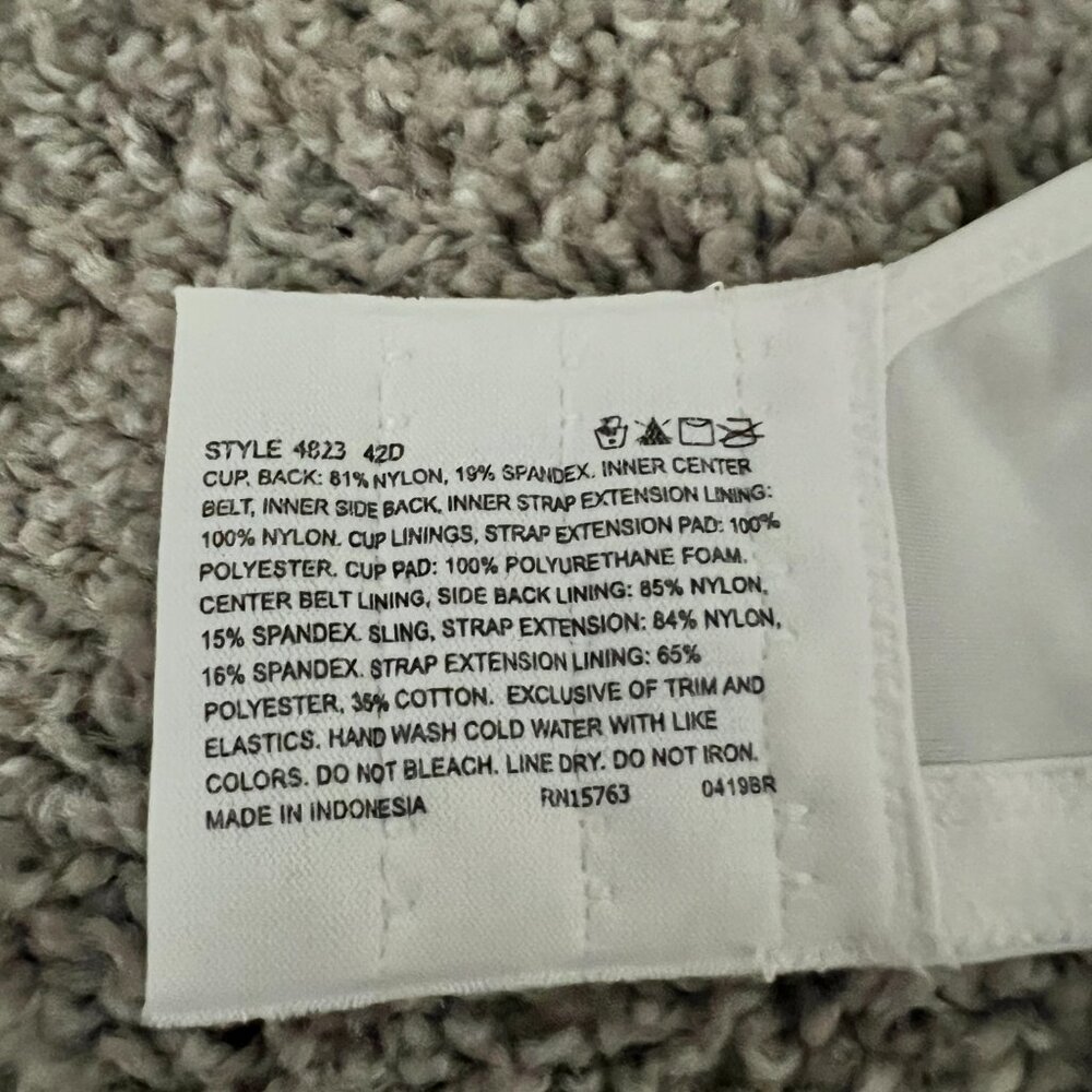 Bali Bra White 42D NWT - Picture 3 of 6